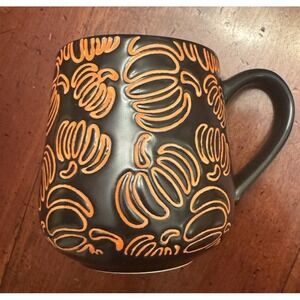 Crofton Pumpkin Coffee Cup Mug Tea Halloween Stoneware 11oz Black Orange Holiday